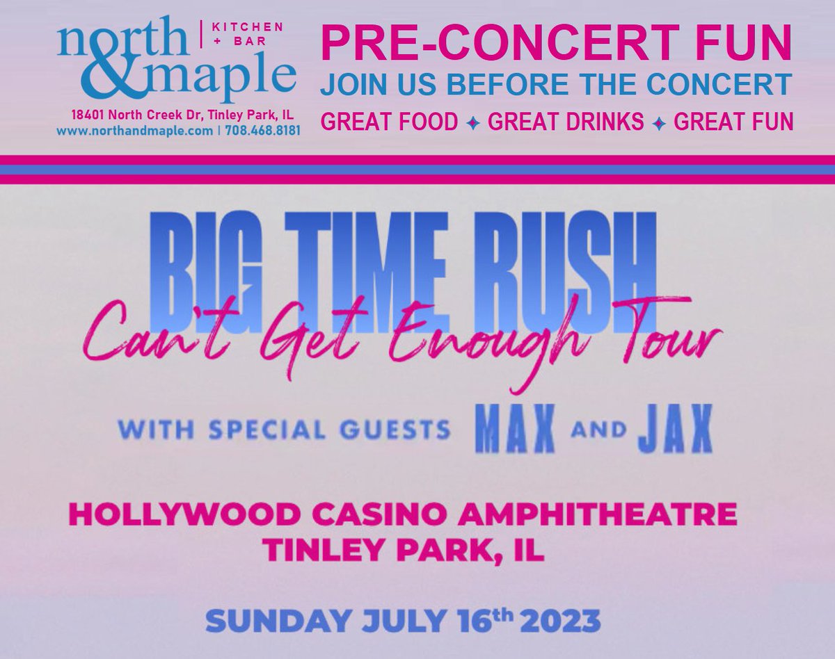 NorthAndMaple's tweet photo. It's almost time! Hurry on down for Big Time Rush Pre-Concert Fun. Starts at 2:00pm! https://t.co/GWOT0KCwz1