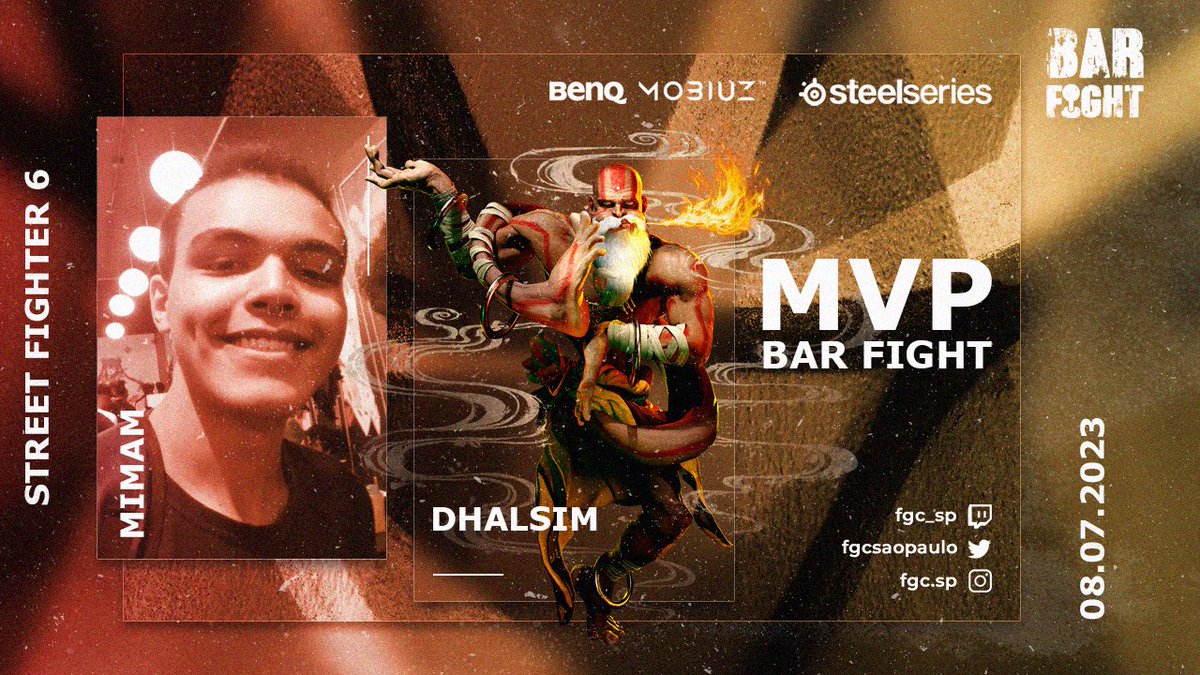 fgcsaopaulo's tweet photo. Nova série: Os MVP do #BarFightFGC
Os 2 destaques (não só campeões) terão uma atenção especial após uma análise minuciosa da equipe FGCSP.
Para está primeira edição temos dois nomes e o primeiro você confere agora!
@MimamDadau é o MVP1 do BarFight s2 ep1
Artby @Lucha_julio https://t.co/UdY1MIKYjF