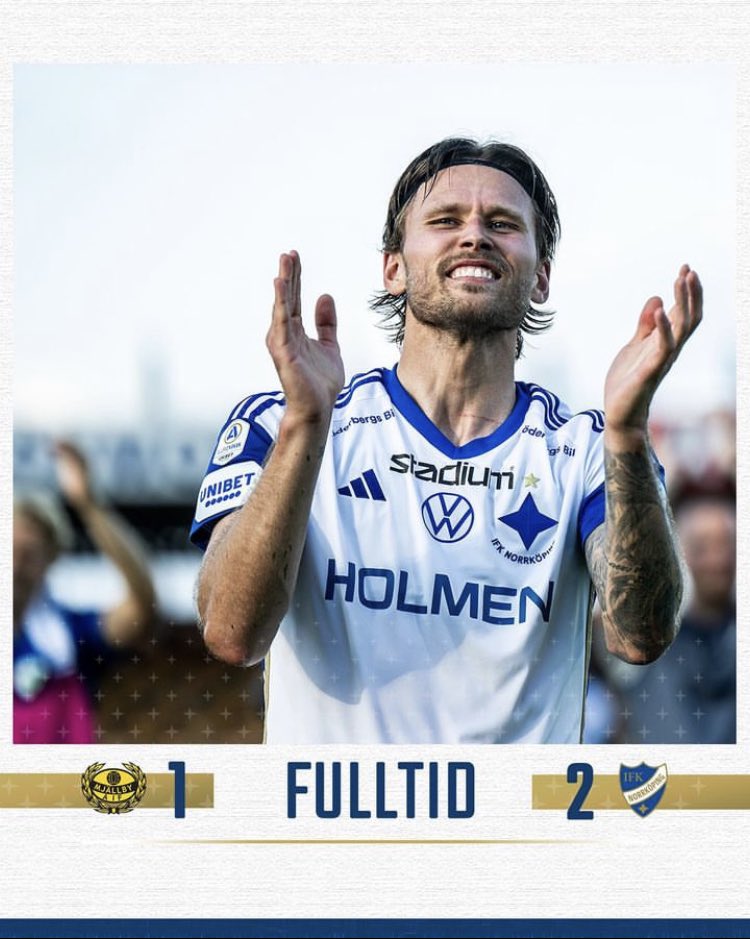 🔴 Fin du Match 

Victoire 2-1 de l’IFK Norrköping dans un match électrique face à Mjällby 🔥

Doublé d’Arnór Ingvi Traustason sur penalty, et réduction du score d’Imam Jagne !

Heja Norrköping 🤍💙

📸 <a href="/ifknorrkoping/">IFK Norrköping</a>