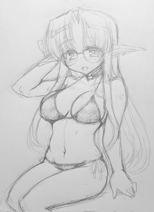 まだ暑いので水着のうちのこ描く。
エネミア。
写真参考。 