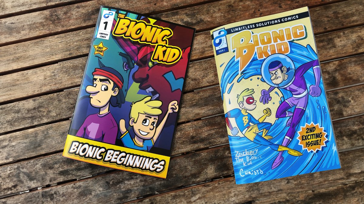 Matt Dombrowski #AdobeEduCreative (@dombrowskiucf) on Twitter photo Creativity Matters! I was honored to work on the <a href="/Limbitless3D/">Limbitless Solutions</a> Bionic Kid Comics w/ <a href="/vicdavila/">Victor Davila</a> and <a href="/_TheBionicKid/">The Bionic Kid</a>. Can you believe Zachary has raised and donated over 20k to help the limb difference community so far!!!
Get your copies: tinyurl.com/Bkcomic
#AdobeEduCreative Creativity Matters! I was honored to work on the <a href="/Limbitless3D/">Limbitless Solutions</a> Bionic Kid Comics w/ <a href="/vicdavila/">Victor Davila</a> and <a href="/_TheBionicKid/">The Bionic Kid</a>. Can you believe Zachary has raised and donated over 20k to help the limb difference community so far!!!
Get your copies: tinyurl.com/Bkcomic
#AdobeEduCreative