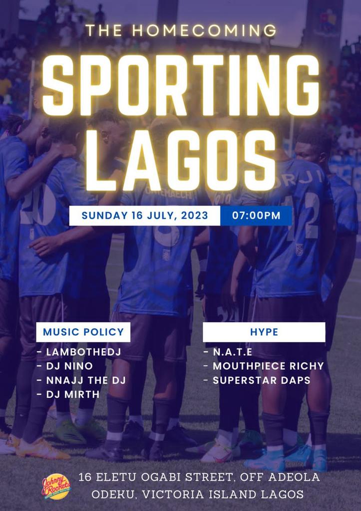 HomeofTSL's tweet photo. π¨ Communicado Official
We'll be celebrating @SportingLagos tonight for:
- Making the @nnationalleague Playoffs
- Qualification to the @NigeriaPFL
&
- Winning the @ns8official
Let's Go Sporting! π―
Let's Go!πΊ
Please send a DM for Table Reservations and Enquiries. https://t.co/uMbqmI4EKE