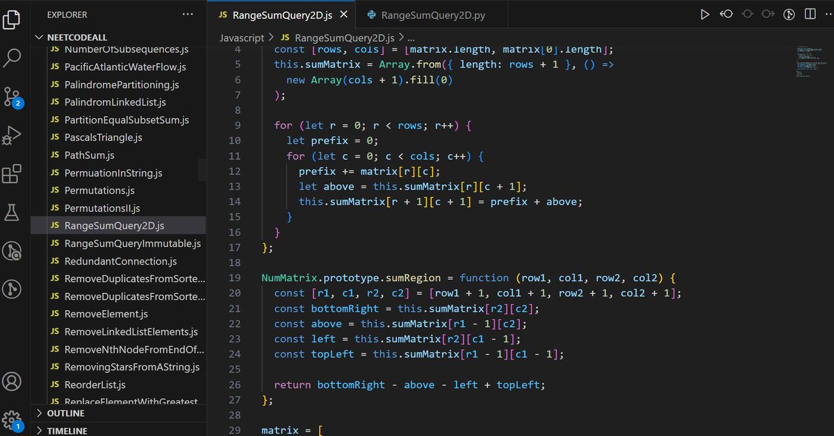 nithinchandranp's tweet photo. Daily Update Tweet: 
Day 189 of #100daysofcode @LearnWeb3DAO
1. Solved the problem Range Sum Query 2D - Immutable(No. 304) Leetcode
https://t.co/VjNGkogaK4 https://t.co/dOBPcYORoR