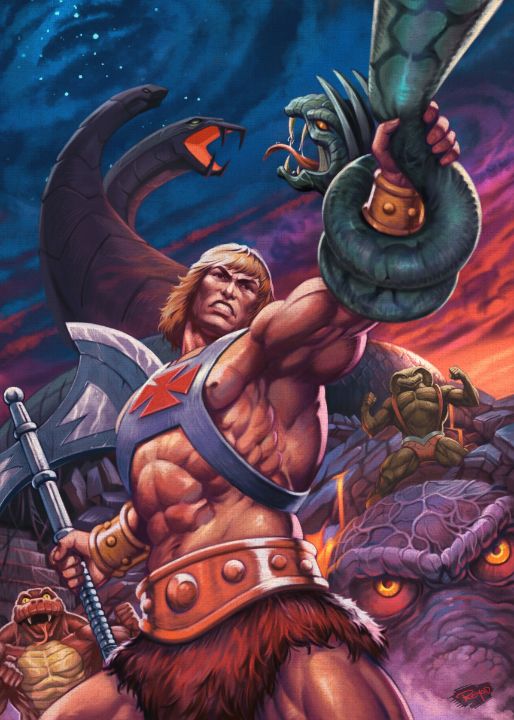 Art of the Day: 'HE-MAN VS SNAKEMEN'. Buy at: ArtPal.com/Reyadyousri?i=…