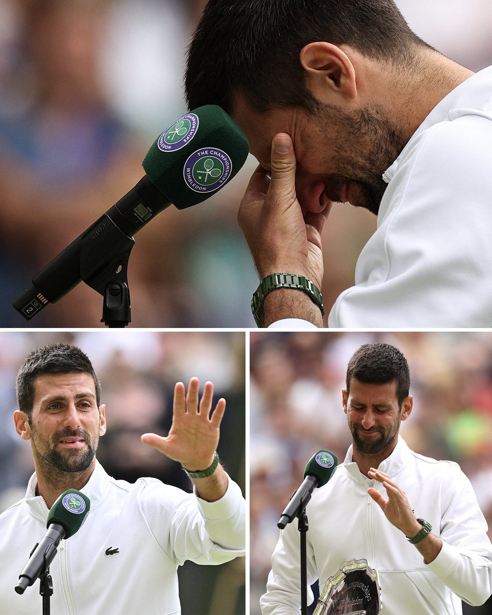 cyclingontnt's tweet photo. Novak Djokovic was in tears after spotting his son Stefan watching his post-match interview 🥺❤️ https://t.co/thfoWlhrkA