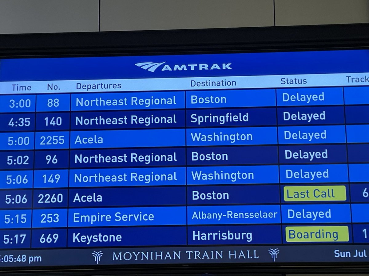 Good thing I don’t have to take Amtrak….. #delays #amtrak #moynihantrainhall #delaysduetoweather