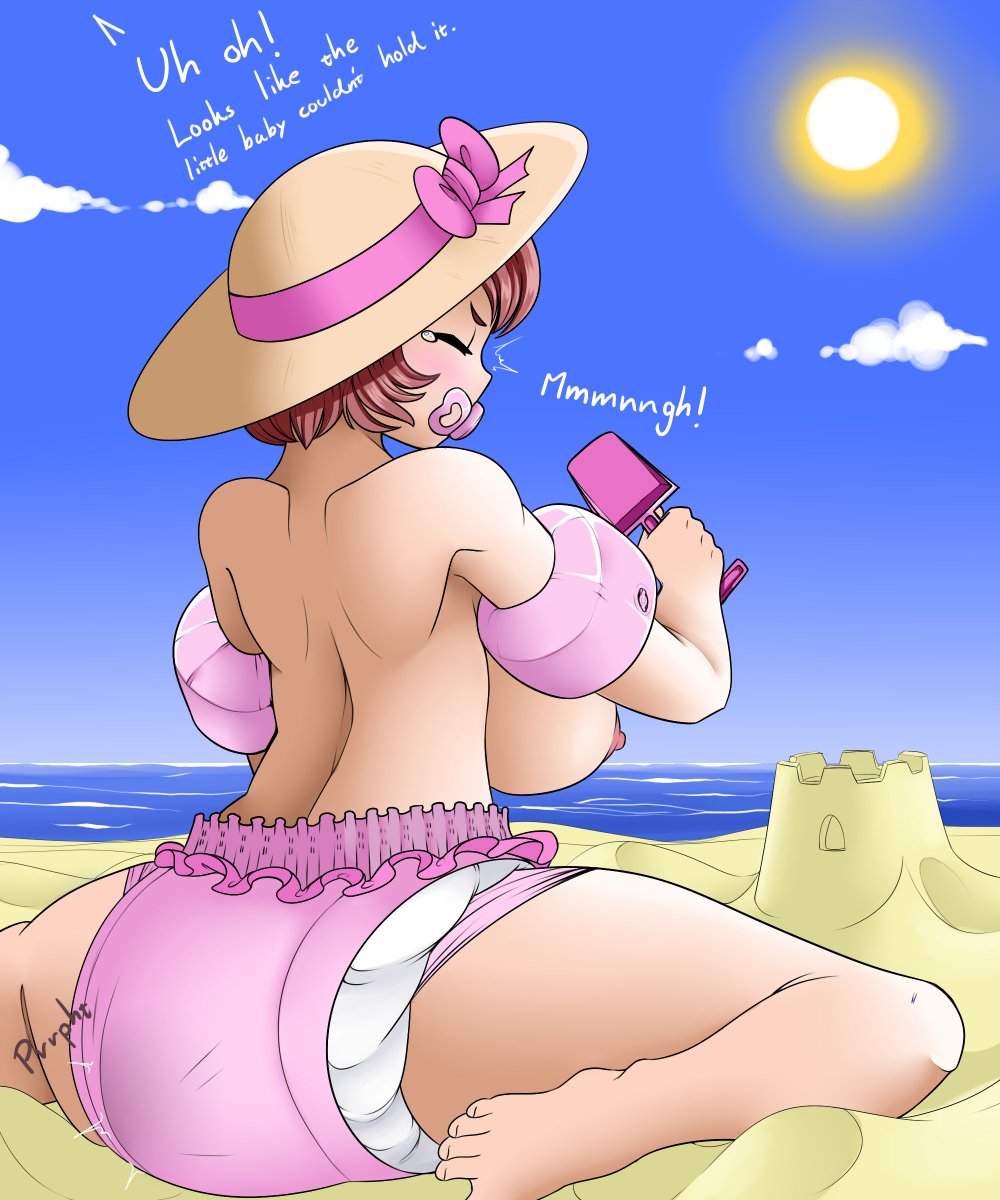 SoftCloud69's tweet photo. Summertime is a great time for the beach! Too bad she couldn't hold it.

Enjoy~

#abdl #nsfw https://t.co/A6cJ4F2y9m