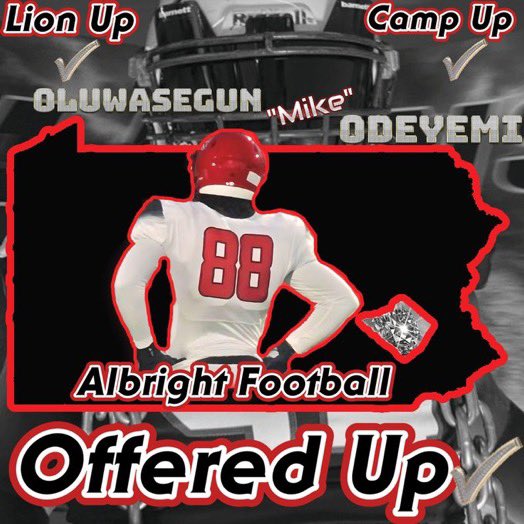 Grateful and thankful to share the news that i have received my first offer to play for <a href="/Albright_FBall/">Albright Football</a> <a href="/CoachFigueroa/">Coach Fig 🇵🇷🐏</a> <a href="/SamoanSigma/">Coach Godinet</a> <a href="/leams24/">Keith Leamer</a> <a href="/GriddersRed/">Red Knight Gridders Club</a> <a href="/Isaac_Collins/">Isaac Collins</a>