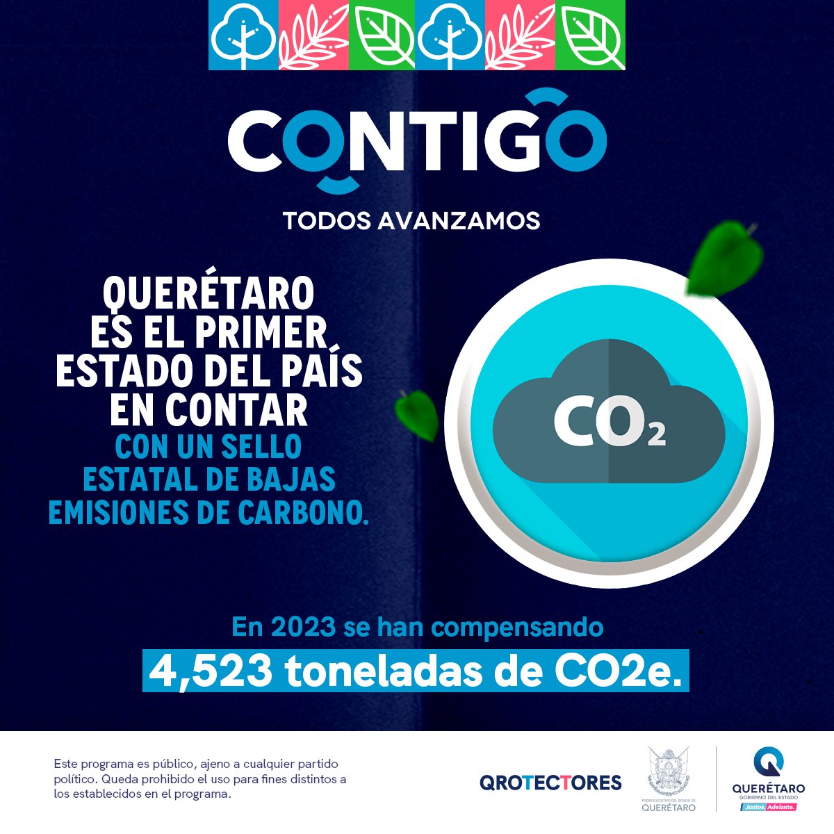 gobqro's tweet photo. Ser un #Qrotector es cuidar la calidad del aire. 🌬
Hoy somos el primer estado del país en contar con el sello estatal de bajas emisiones de carbono. ⬇️

¡Seguiremos haciendo equipo #CONTIGO para cuidar el aire que respiramos! Conoce más información sobre ser un #Qrotector en: https://t.co/EEjsBaHfqw