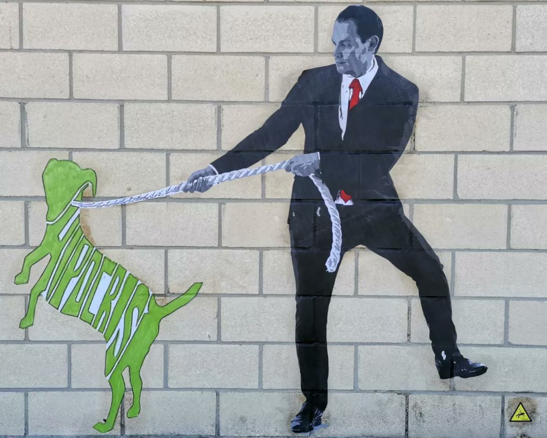 doctrinameinhof's tweet photo. "Election campaign: lies and hypocrisy." #streetart  #Elecciones2023 #debate #elecciones23J https://t.co/fuXWbWbMkk