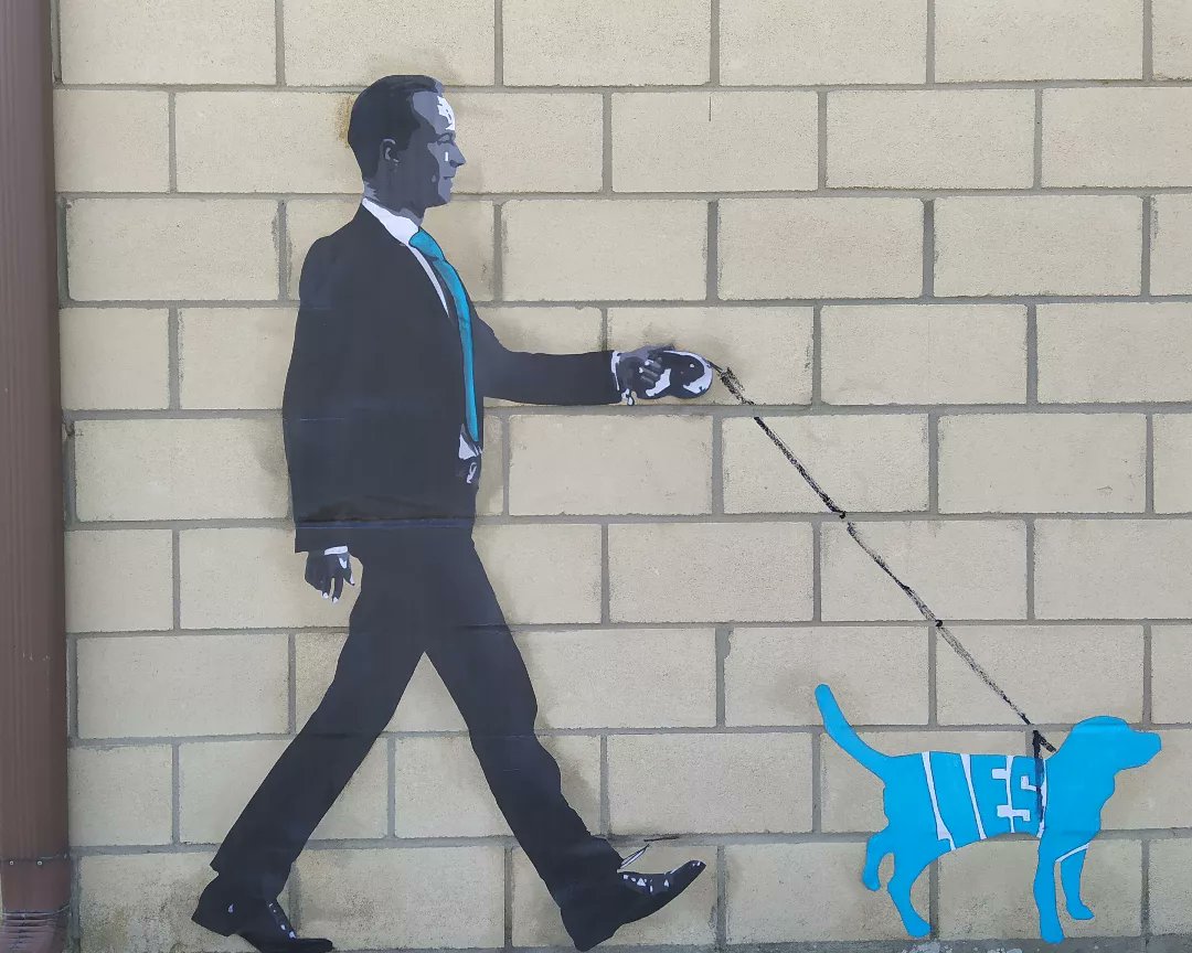 doctrinameinhof's tweet photo. "Election campaign: lies and hypocrisy." #streetart  #Elecciones2023 #debate #elecciones23J https://t.co/fuXWbWbMkk