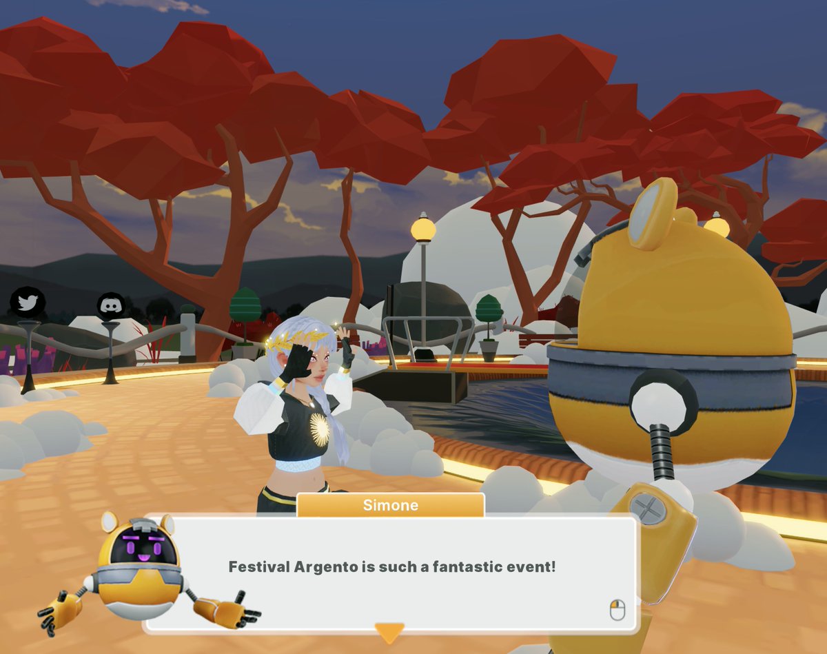 Aisha and Simone both say Festival Argento is going to be awesome and it starts in about an hour! 🎉

events.decentraland.org/event/?id=7a5f… 

SO to the amazing <a href="/DCL_Argentina/">Decentraland Argentina</a> and <a href="/DCL_Brasil/">DecentralandBrasil</a> teams and communities for putting this celebration together 👏 

Wearables / Emotes tagged 📝