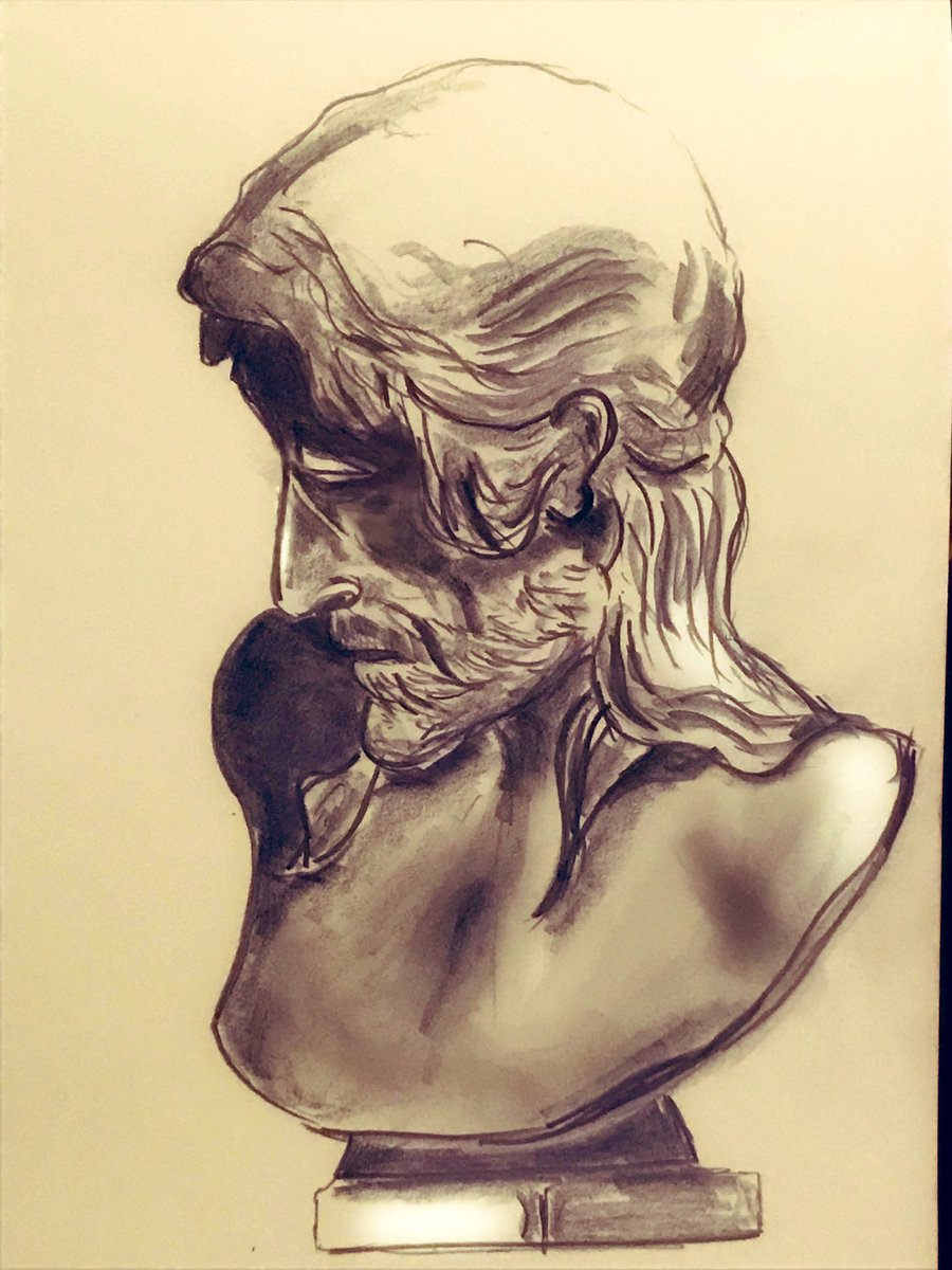 draws_simon's tweet photo. Another religious bust 
#sketching #sketchart 
#sundayscribble #religiousicon https://t.co/XcSd01ZI5I