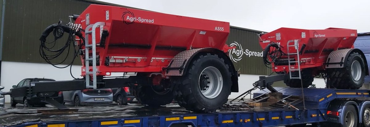 Agri-Spread AS55 &amp; AS65 spreaders delivered to Dales Agri Sales UK, Kelly's of Borris &amp; Jim Power Agri Ireland recently.

agrispread.com
jimpoweragri.ie
kellys.claas-dealer.co.uk
dalesagrisalesagency.co.uk

Precision Fertiliser &amp; Lime Spreading