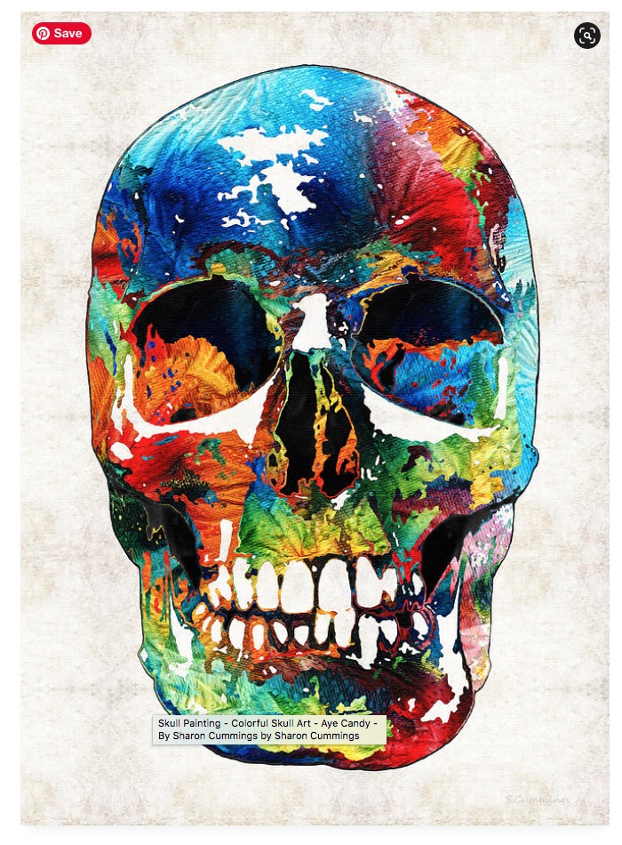 Aye Candy HERE:  fineartamerica.com/featured/color… #skull #skulls #dayofthedead #colorful #art #horror #HorrorArt #AYearForArt #BuyIntoArt #halloween #spooky