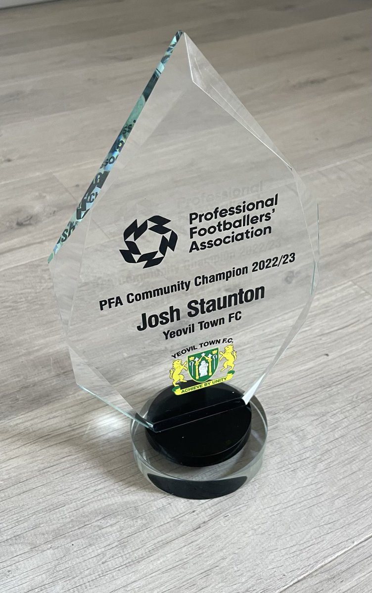I’m very proud and honoured to have received the <a href="/PFA/">PFA</a> Community Award. After last year it’s a nice reminder that even when things aren’t going well on the pitch, you still have the ability to try to make a difference and spread some happiness off it! 💚 <a href="/YTFC/">Yeovil Town FC</a>