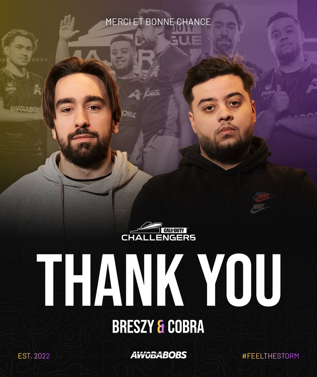 Thank you to @Breszy & @CobraaMVP From the moment we started this journey, to winning our first elite and ending with our LAN victory it's been a pleasure to have you both for the past year and we wish you nothing but success in the future! Both are now Unrestricted F/As.