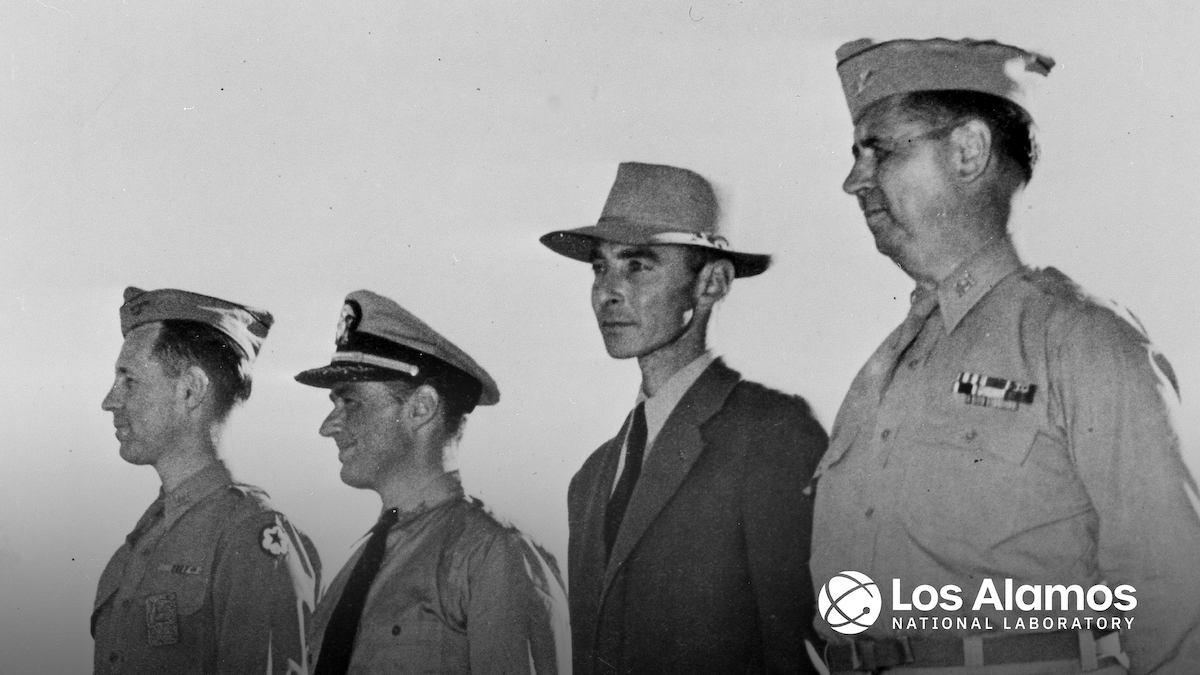 LosAlamosNatLab's tweet image. J. Robert #Oppenheimer played a key role during an incredible moment in history when many scientific disciplines came together to solve a monumental challenge. Today, our Lab continues groundbreaking research in service of national security. about.lanl.gov/oppenheimer/