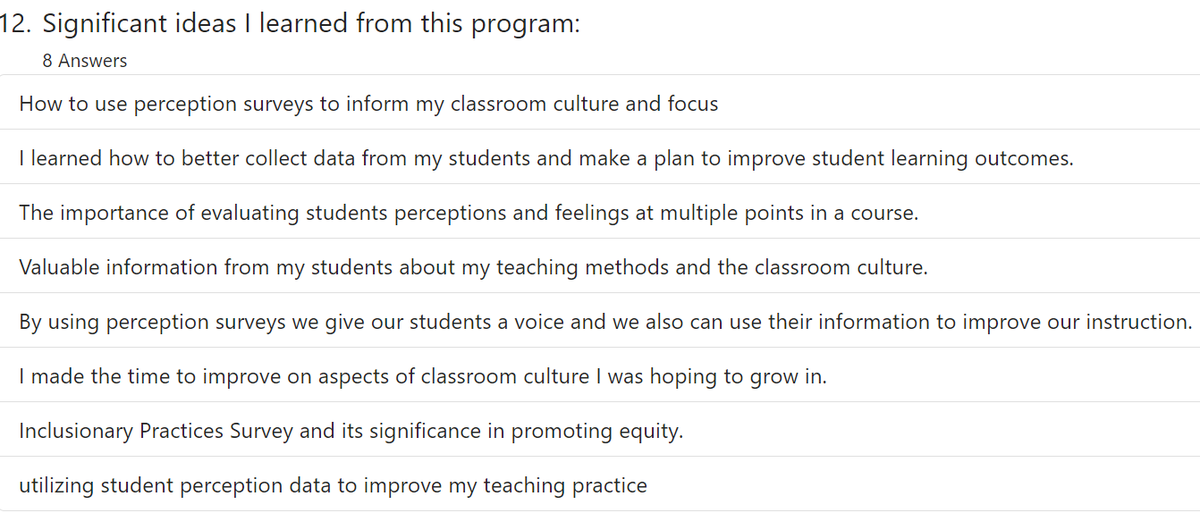 This past year, I formed an @openscied Student Perception Survey PLC with teachers across WA state. Some feedback from teachers who participated: 2/2 #ESSERimpact