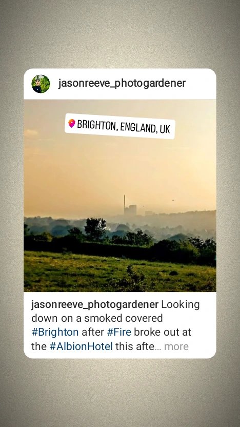 Jason__Reeve's tweet image. Smoke covered #Brighton yesterday as fire destroys #AlbionHotel