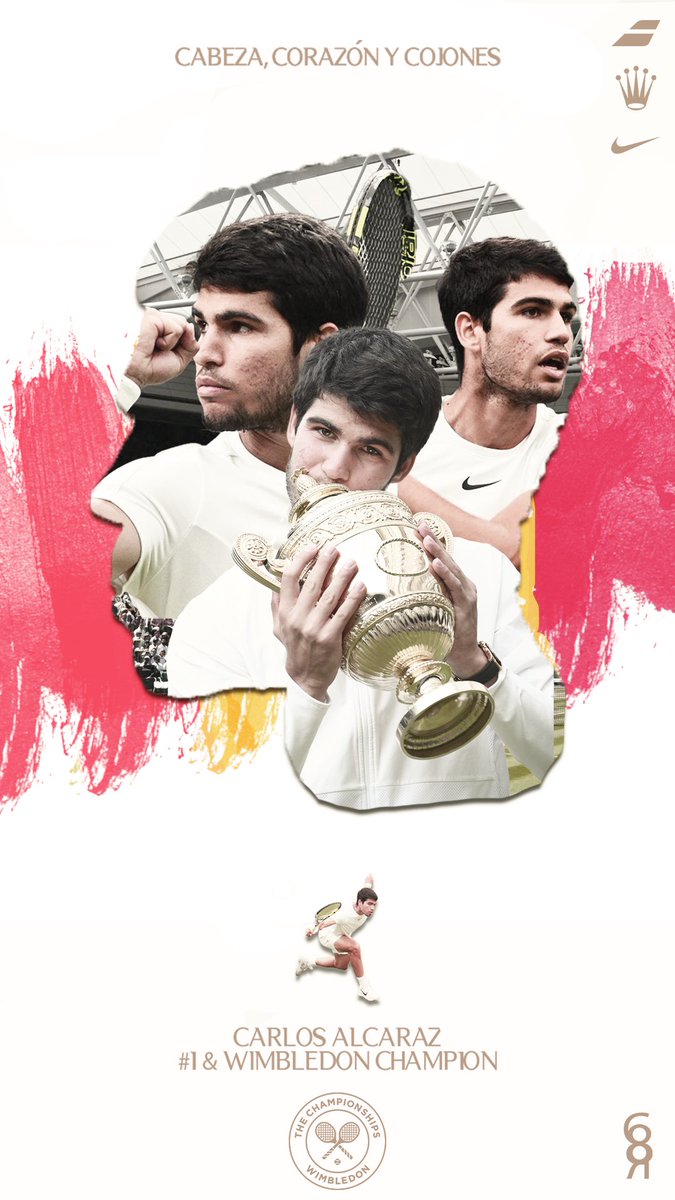 Otro tributo más para el #1 por su campeonato en Wimbledon.

Siempre en tu barco, siempre en tu equipo.

Cabeza, corazón y cojones

Eres el mejor <a href="/carlosalcaraz/">Carlos Alcaraz</a>  

🧠❤️🥚🥚