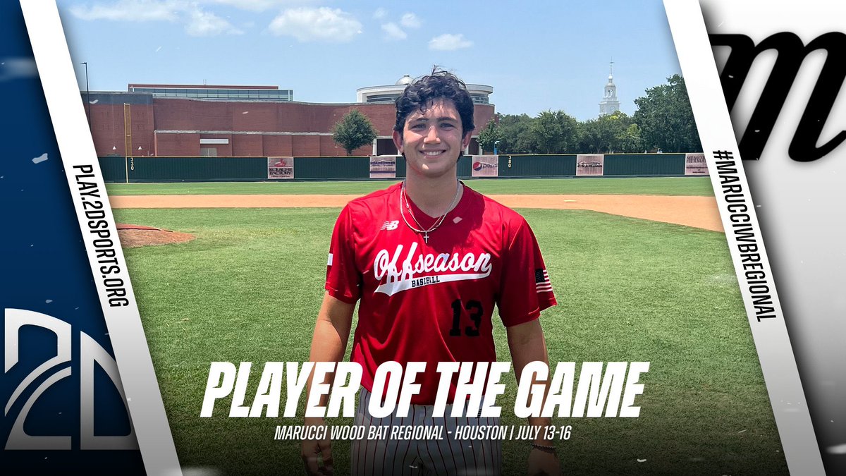 ⭐️ PLAYER OF THE GAME ⭐️

Austin Conte: Walkoff Single 
Summer Team: <a href="/OFFSEASON_BB/">Offseason Baseball</a> 

<a href="/2DsportsTX/">2D Sports Texas</a> 
#MarucciWBRegional