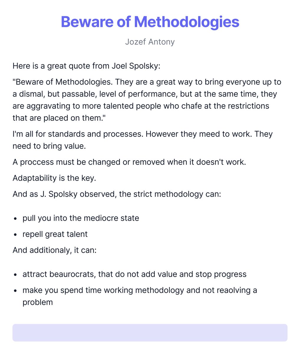 Beware of Methodologies