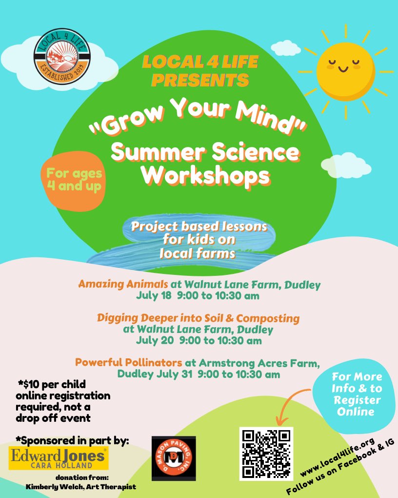 Looking for something to do with the kids this summer? Go to Local 4 Life FB page or local4life.org to register! #dudleyma #charltonma #websterma #centralma #science #summerscience #thingstodocentralma #supportlocal #oxfordma