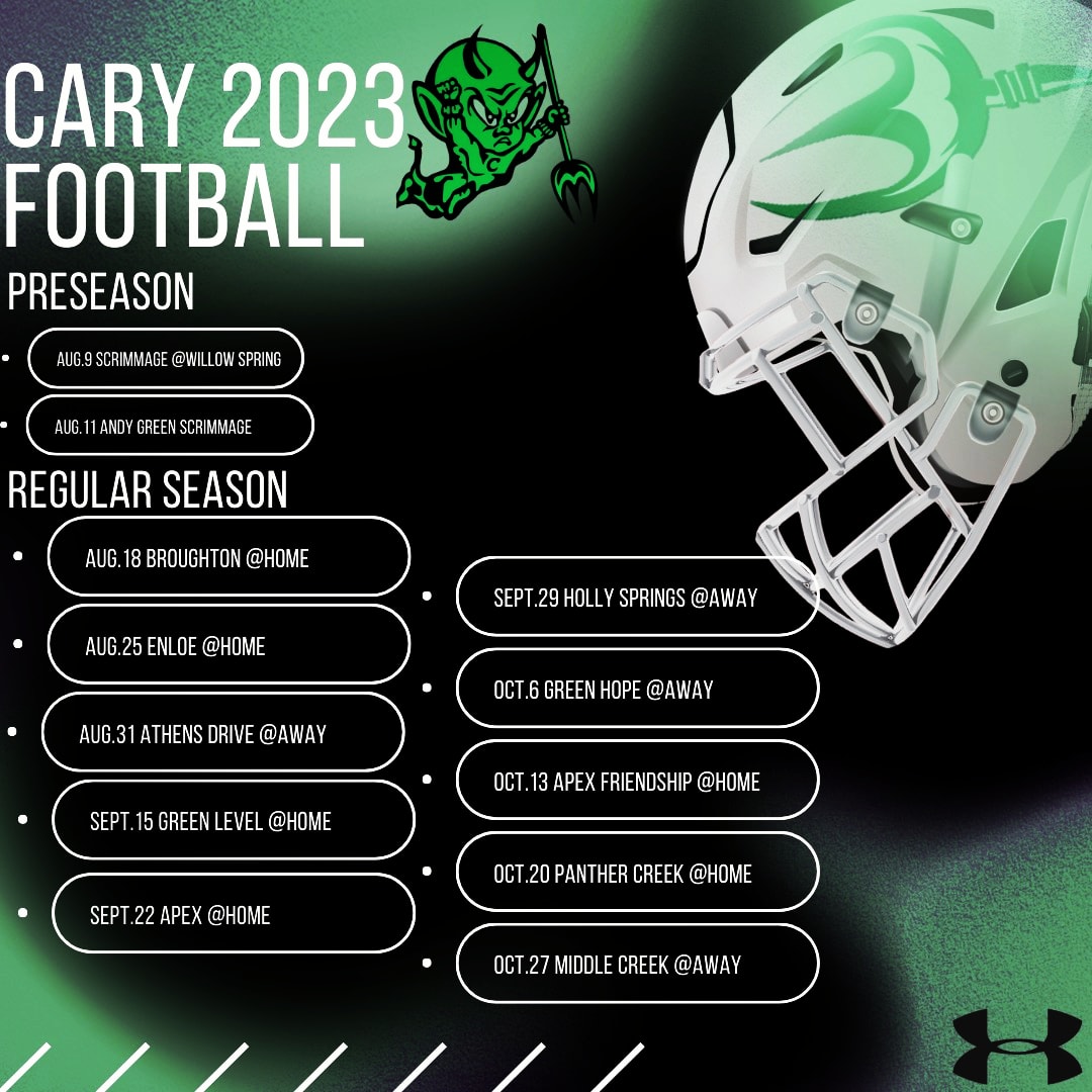 CaryImpFootball's tweet photo. Varsity Schedule #Imps https://t.co/qaOcnoM3Eg