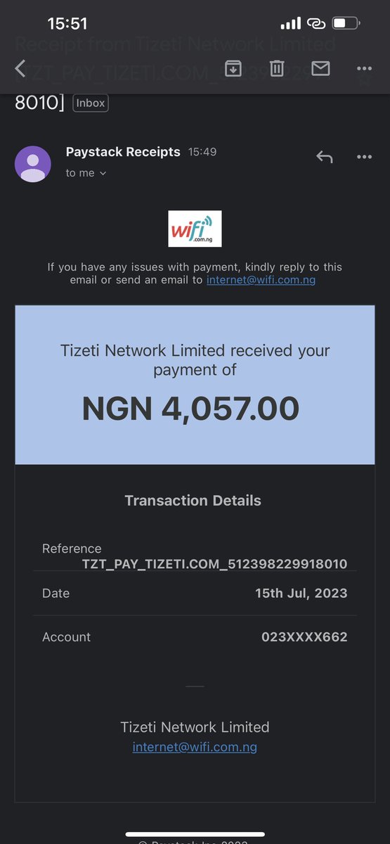 EricaOboh's tweet photo. @wifisupport1 I made 2 payments using the paystack option yesterday…..the first was 12,500 and I was informed that you guys had increased your charges to 16,500 so I paid the balance of 4000. See attached https://t.co/JBwMiJmyqe