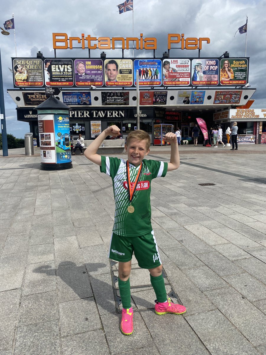 Incredibly proud of this little fella today winning the Great Yarmouth tournament with his awesome U11 Typhoons teammates 💚🏆 #greenarmy #winners #keepworkinghard