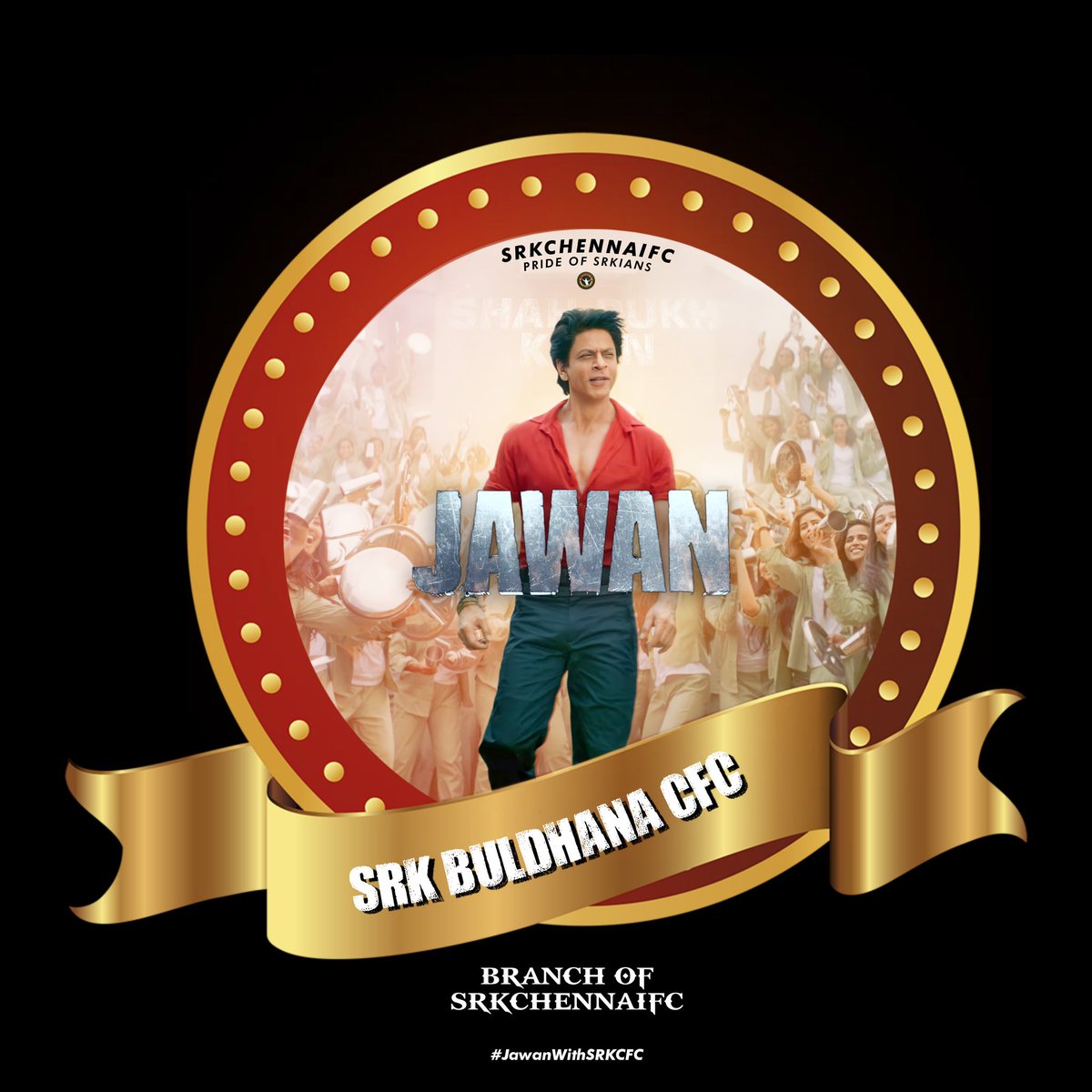 SRKBuldhanaCFC's tweet photo. Here is the special DP from our family @SRKCHENNAIFC for #JawanFDFSWithCFC With @SRKBuldhanaCFC is getting READY AH. Canβt wait for #Jawan.
Good to go chief @iamsrk
@Atlee_dir @RedChilliesEnt
#Jawan7thSeptember2023 https://t.co/VInF67Ljd5