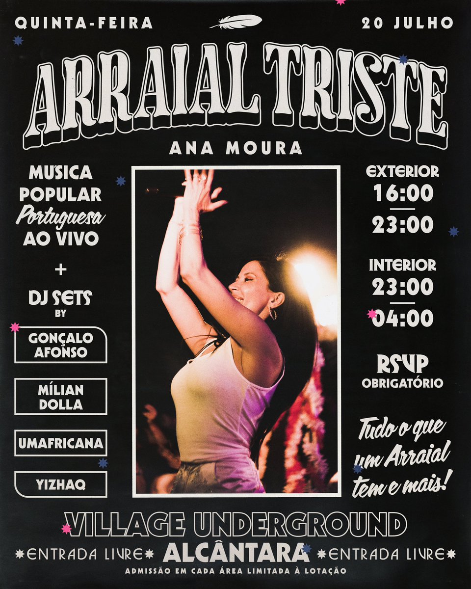 Convido-vos para O ARRAIAL TRISTE 2023, esta quinta feira, 20 de Julho, no Village Underground Alcântara 💃💃 16h-04h - entrada livre! RSVP no link da bio 💘
