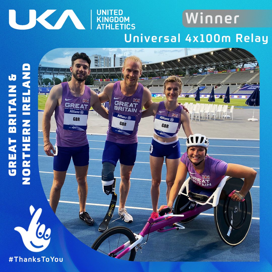 Pass it on – Great Britain have another medal 🥈

Sophie Hahn, Zac Shaw, Jonnie Peacock and Sam Kinghorn take the silver in the universal 4x100m relay.

#MakeAmazingHappen | #ThanksToYou | <a href="/TNLUK/">The National Lottery</a>