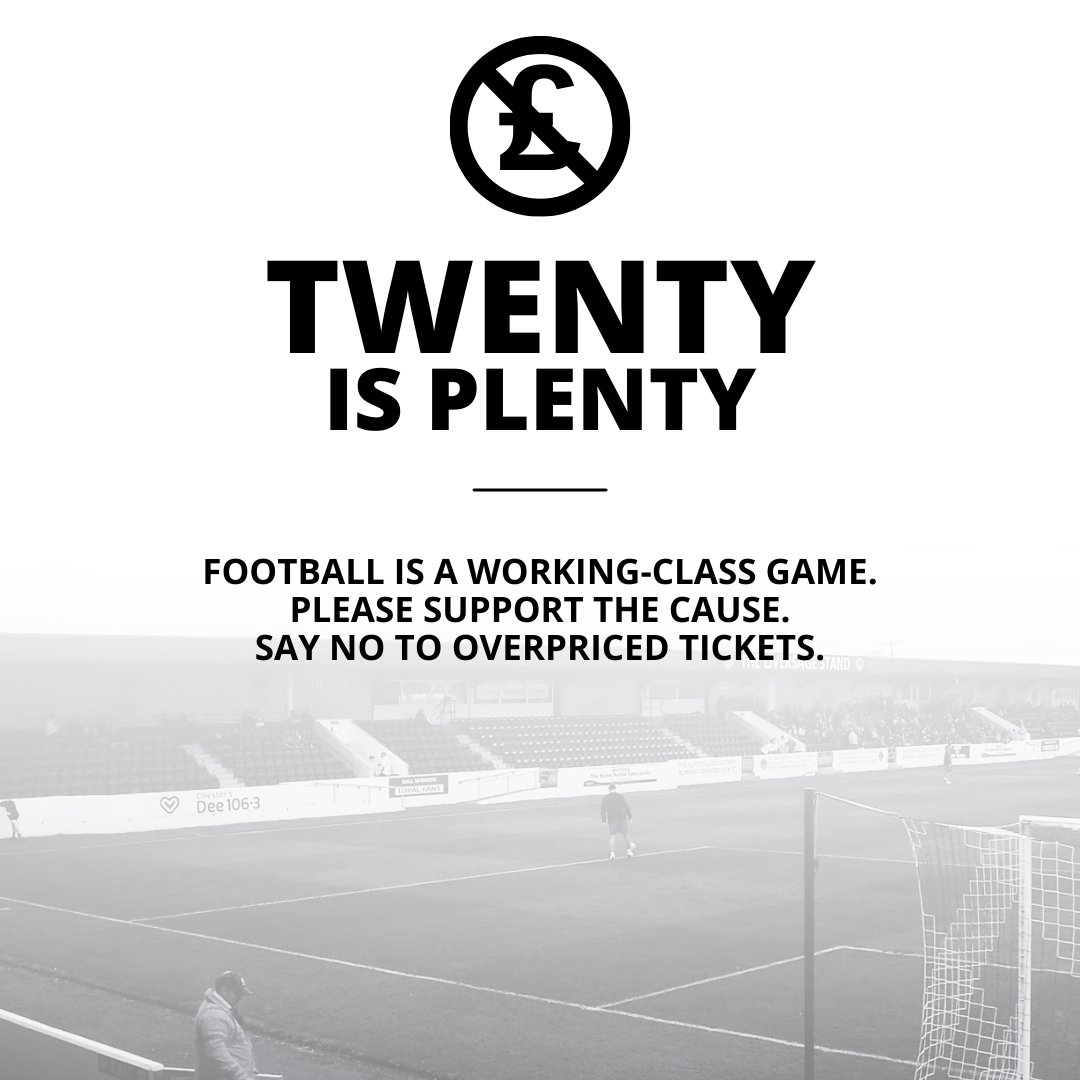 As we said on tonight #L2606 we've blanked out our website lowerleaguelook.co.uk to show support for the "Twenty Is Plenty" campaign. 

Ticket prices are rising, and the experience doesn't match that. £20 is more than enough.

You can read more on our website.

Please share,