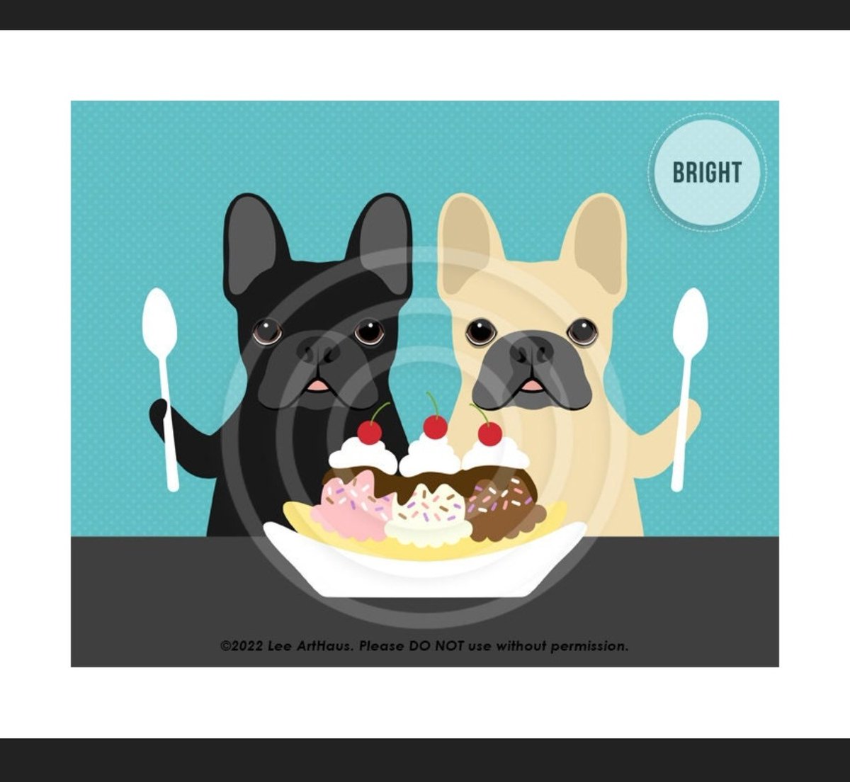 LeeArthaus's tweet photo. Life is better with ice cream. Happy #NationalIceCreamDay 🍦🐶.

https://t.co/a4ggnJYp3A 

#icecreamday #frenchbulldog #frenchbulldogs #frenchie #art #dogart  #yum #bananasplit #treatyourself #sweettreats #dog #dogs #etsyshop https://t.co/qnk4x2OdFQ