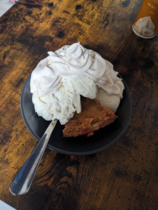 Freshly baked cherry pie, vanilla ice cream, and caramel whipped cream 🤤  #food #dessert #cooking #baking<a href="/tag/food"class="tags"><span>#food</span></a><a href="/tag/dessert"class="tags"><span>#dessert</span></a><a href="/tag/pie"class="tags"><span>#pie</span></a><a href="/tag/cooking"class="tags"><span>#cooking</span></a><a href="/tag/baking"class="tags"><span>#baking</span></a>