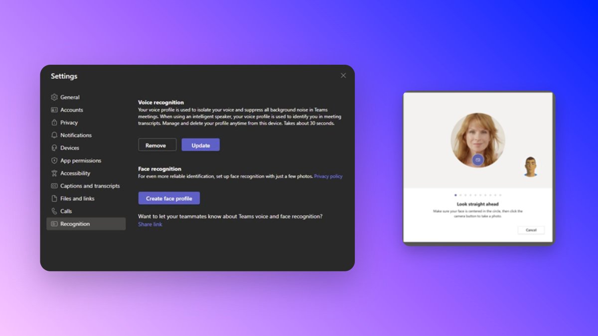 Microsoft Teams Rooms on Windows People Recognition (PRO) and Face Enrollment

Now in preview, the rollout is expected to complete by the end of August.

🟣 People recognition is a feature of IntelliFrame on Microsoft Teams Rooms on Windows that uses AI to recognise people in the