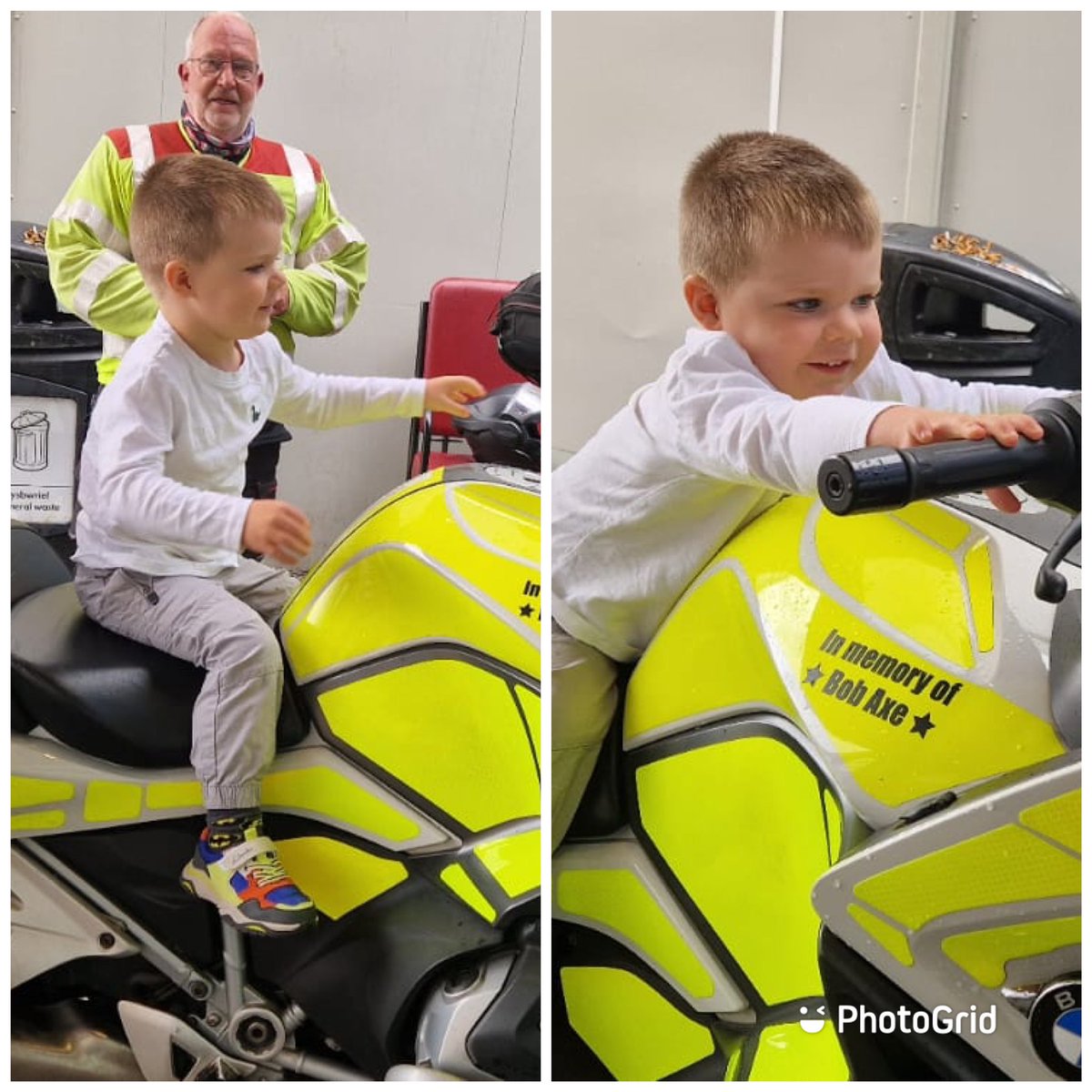 Jasper met rider Nigel when he was on a scheduled run at a local hospital. He loved Bob the bike and will be telling everyone in school about it tomorrow. #BobandJasperbonding #Thebestschoolstoryever