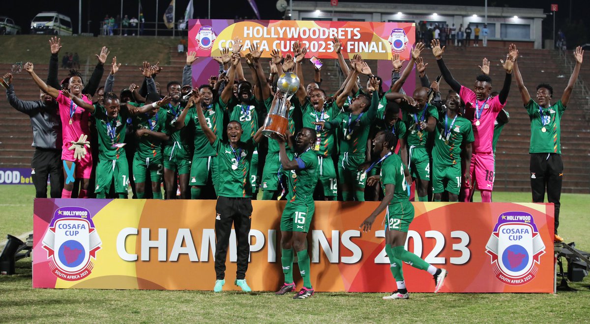 TRSportzm's tweet image. ❌ Lost a friendly vs Kuwait
❌ Lost a friendly vs Morocco U23
❌ Lost the 1st game vs Malawi
✅ Qualified to the semi-final as best runners-up
✅ Came back from behind to beat South Africa in the semi-final.
✅ Won the final vs Lesotho to defend the title.

THE CHIPOLOPOLO BOYS!