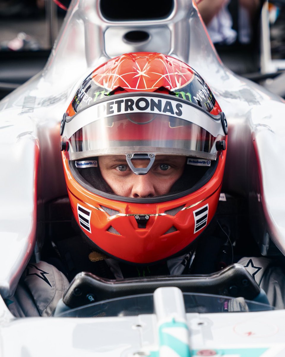 MercedesAMGF1's tweet photo. That was fun, @SchumacherMick. 😊 https://t.co/jOOi5Nc9qm