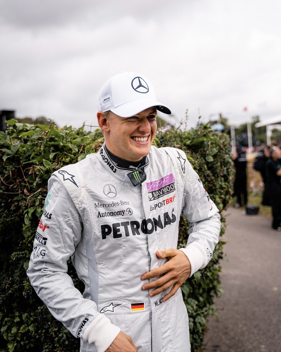 MercedesAMGF1's tweet photo. That was fun, @SchumacherMick. 😊 https://t.co/jOOi5Nc9qm