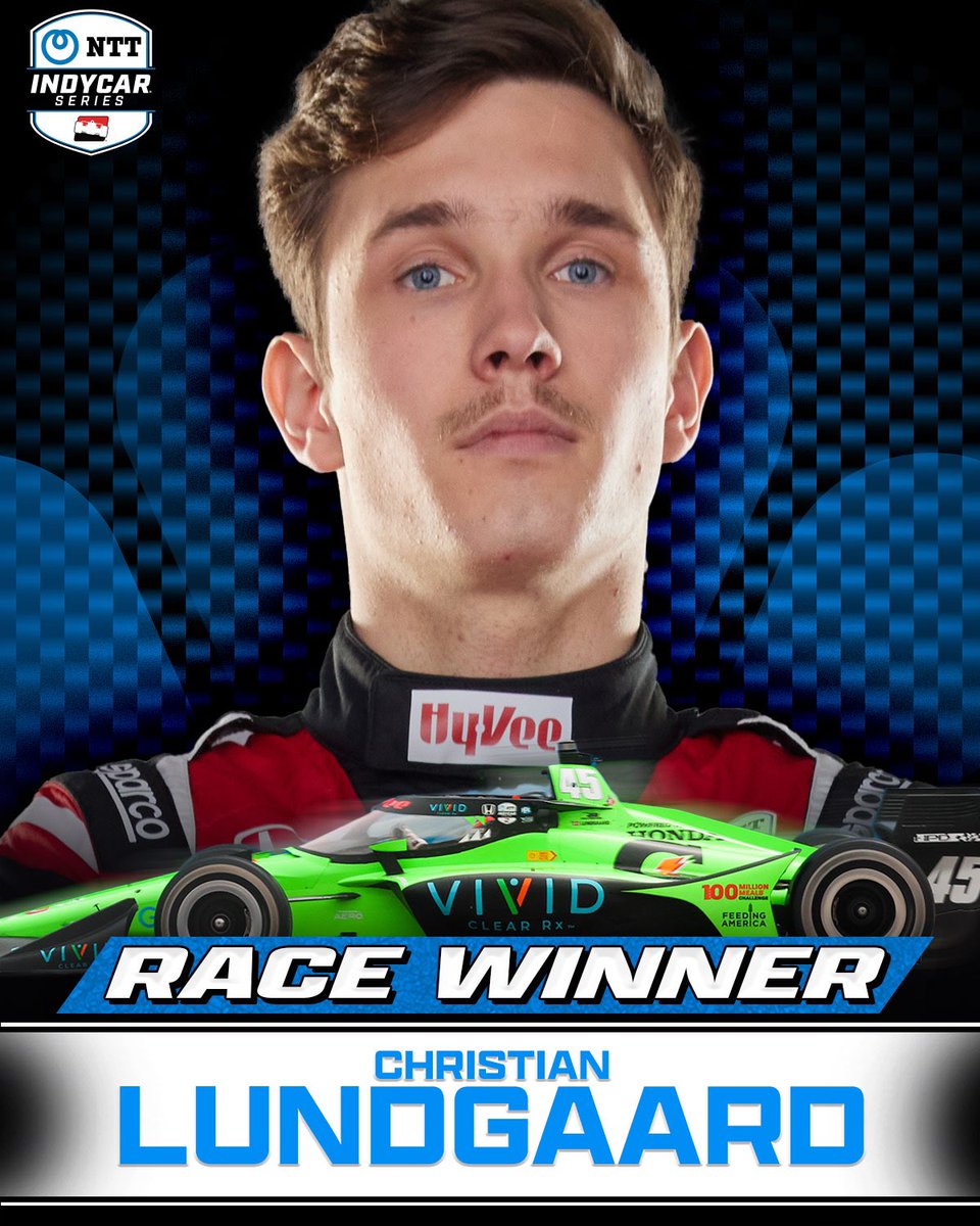 RETWEET to congratulate @lundgaardoff! 🏁 Christian Lundgaard, you’re an @IndyCar race winner!