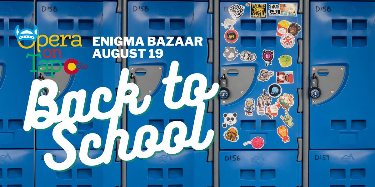 School is in session! Come out for Opera on Tap Colorado's August show, August 19, 6:00 p.m. at Enigma Bazaar, celebrating new beginnings! 
Tickets $8 advance, $10 at the door:
eventbrite.com/e/opera-on-tap…