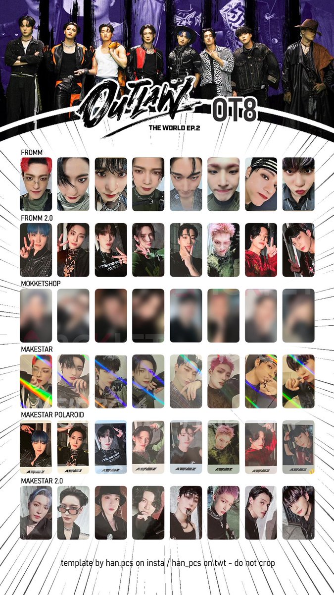 ATEEZ The World Ep 2: Outlaw OT8 pre-order benefit pc template