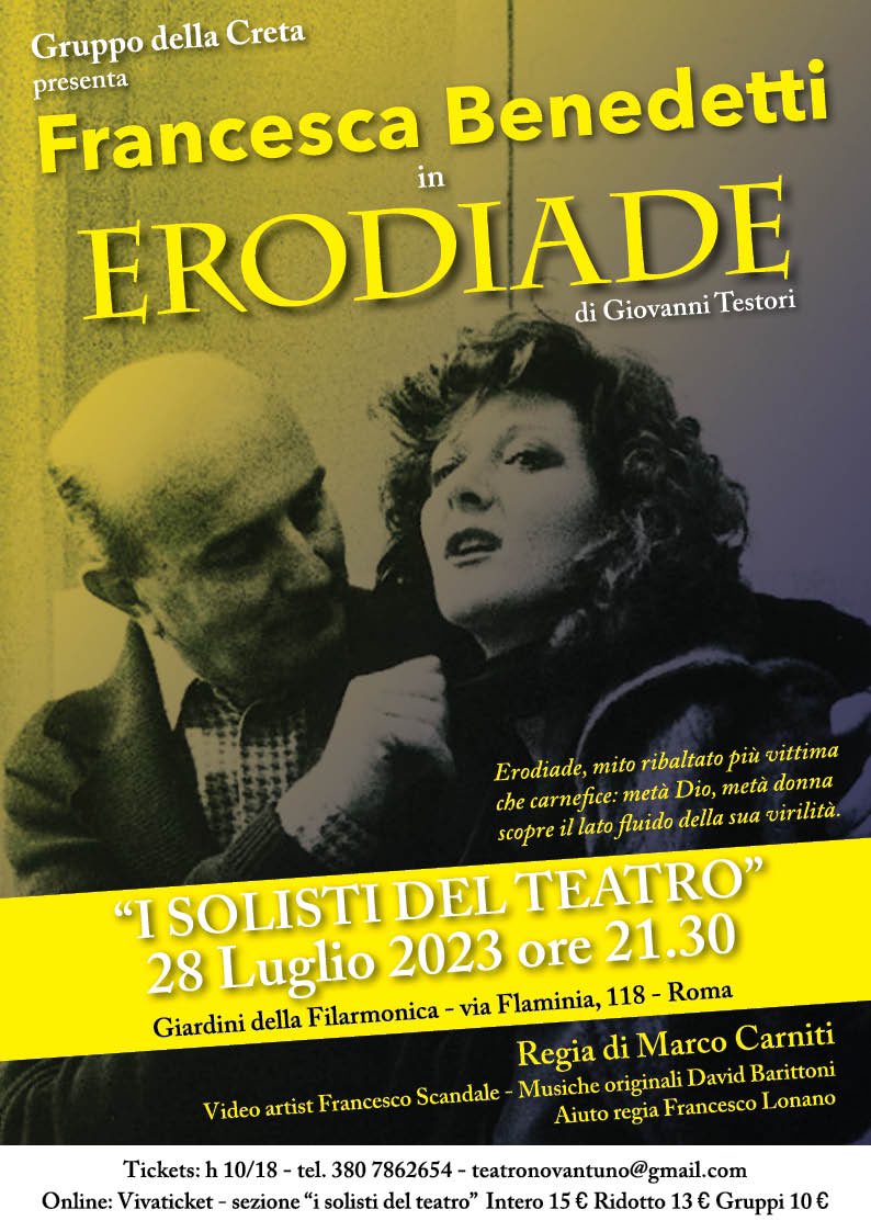 MarcoCarniti's tweet photo. SAVE THE DATE 🎭🎭🎭🎭🎭🎭🎭💥 IMPERDIBILE 💥…..  😂 Vi aspetto il 28 Luglio h 21 30 con un’infuocata e unica FRANCESCA BENEDETTI  ai ‘Solisti del Teatro’ per celebrare a Roma il centenario del grande poeta e drammaturgo milanese Giovanni TESTORI 🎭 🎭🎭 https://t.co/W6zF6HIG4J
