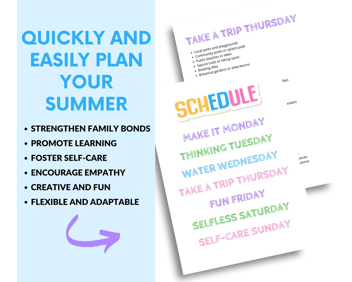 InnerChildFun's tweet image. Ready to create memories that will last a lifetime? Our Weekly Activity Planner is your ticket to an unforgettable summer. Get ready for laughter, learning, and loads of family fun! 🌈 #SummerMemories #QualityTime #parenting 

Get it here --&amp;gt; shop.innerchildfun.com/b/Qpec3