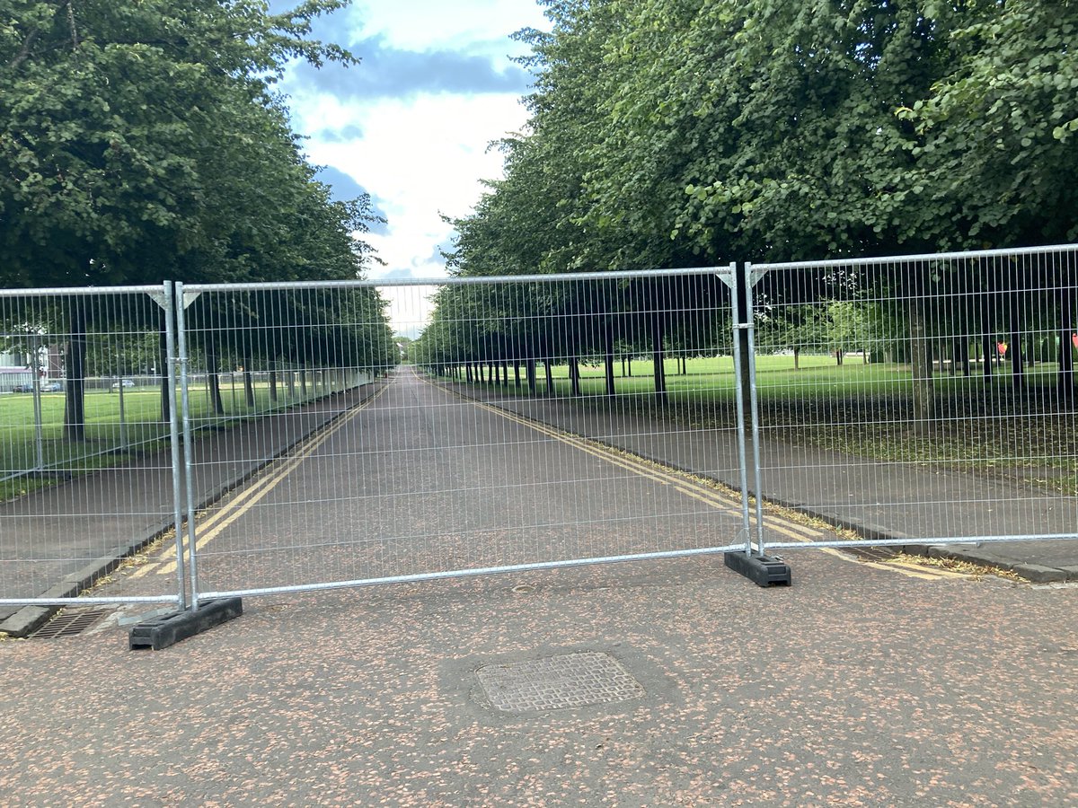 Emacalister's tweet photo. Looking forward to my run tomorrow but, just a day after opening after Trnsmt, it looks like my usual running route is closed off again. @GlasgowCC @MyGlasgowCC is this really it shut until the end of the cycling in the middle of august? https://t.co/Q47zCfSlfc