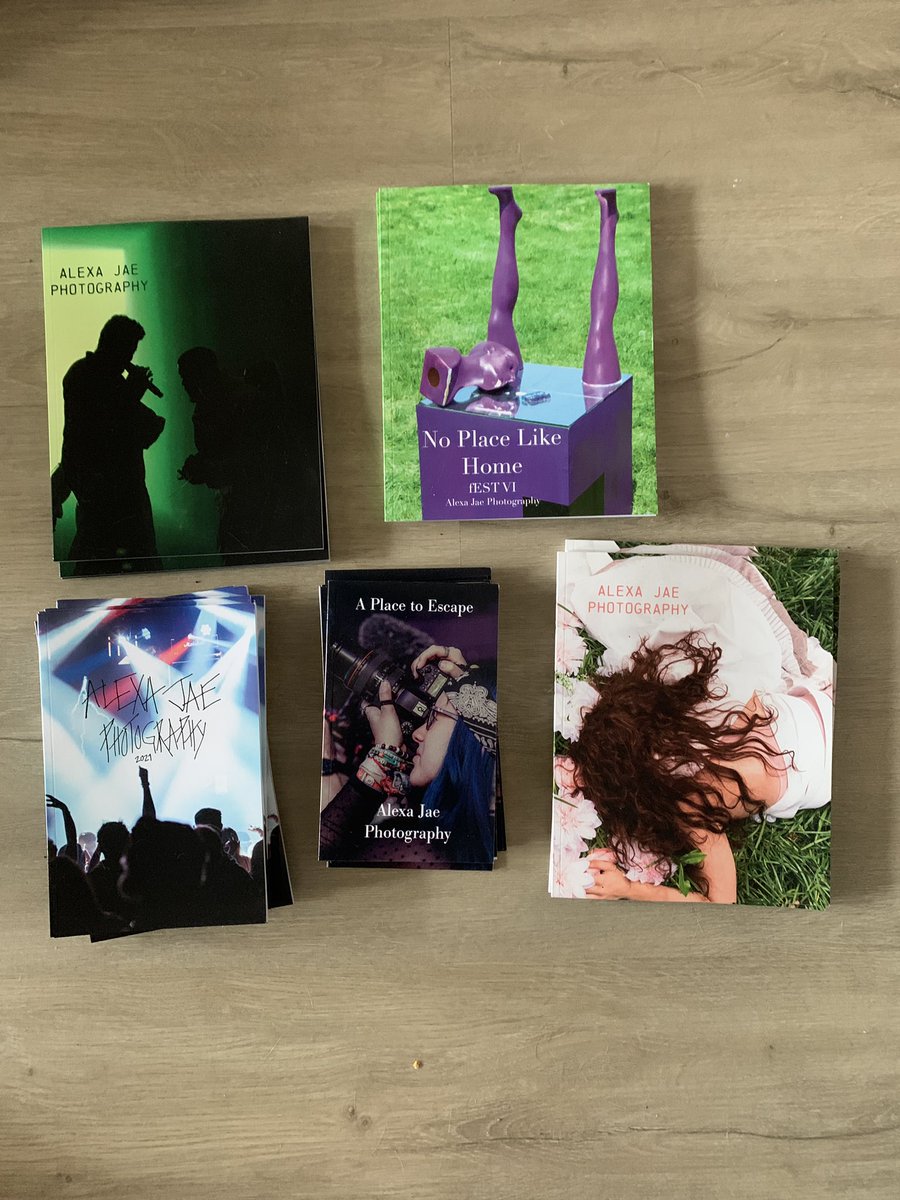 MOVING SALE! LAST CALL!
A Place To Escape $5 ea (7 left) 
“No Place Like Home” - all photos from EST FEST VI $20 ea (1 left) 
Green cover portfolio (top left) $10 ea (3 left)
Fashion portfolio (flowers) -$10 ea (3 left) 
2021 portfolio (bottom left) -$15 ea (12 left)
message me!