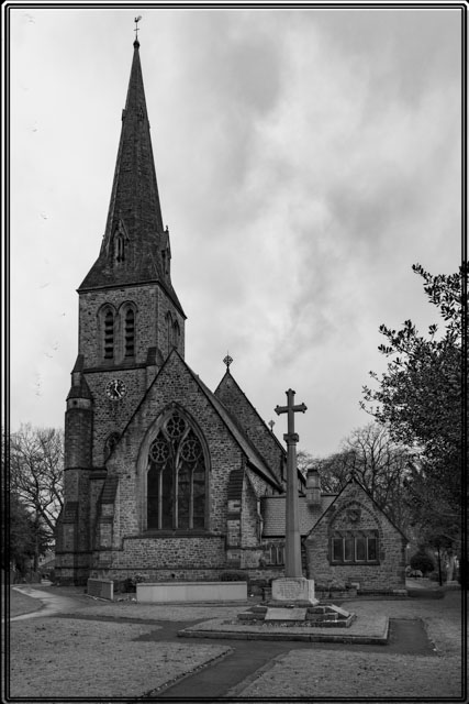 The centre of #Poynton near #Stockport has the #magnificent #spire of St Georges #Church in clear view as we #arrive. Shot in #Blackandwhite by a #local #photographer. See more #images at darrensmith.org.uk #photography #blackandwhitephotography #community #photo #bnwphoto